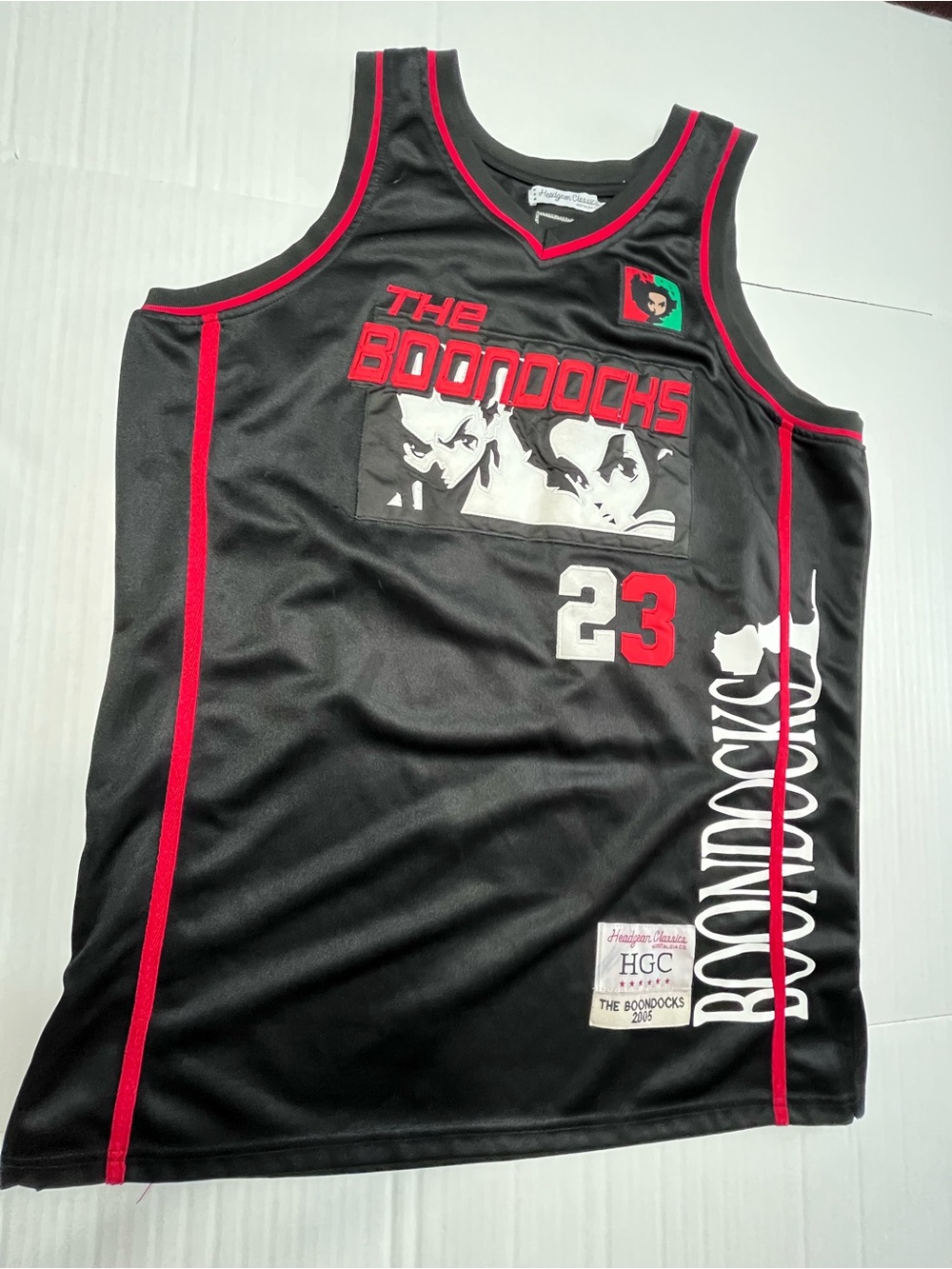 Headgear Classics The Boondocks #23 Basketball Jersey Black Red Size XL